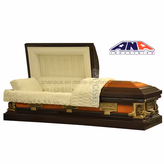 Nos estilo 18 Ga Steel Pieta Funeral Metal Caixão