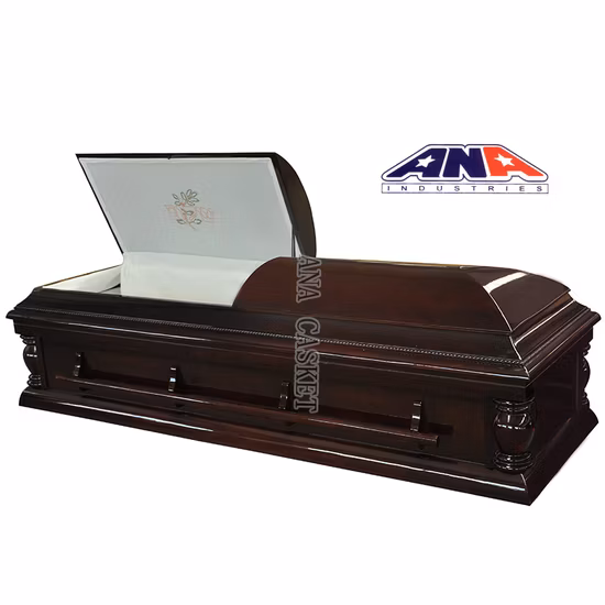 Caixão Ana Judaico de Madeira com Álamo Maciço