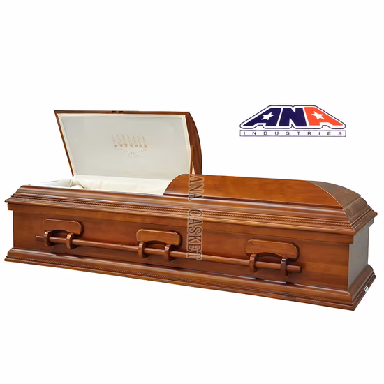 Caixão de madeira maciça do Exército/Marinha/Força Aérea Funerária